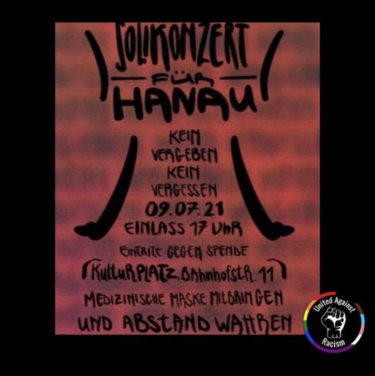 Kein Vergeben, kein Vergessen! // Solikonzert für Hanau auf dem Kulturplatz // 9. Juli ab 17 Uhr